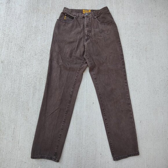Vintage 90s 'Armani Jeans' blues factory faded brown denim jeans women's size 30 - Picture 1 of 4